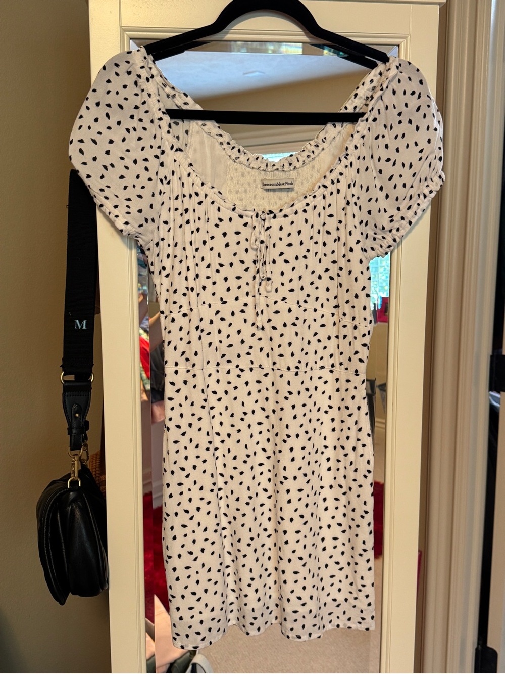 Abercrombie & Fitch White Dress with Black Spot Accents